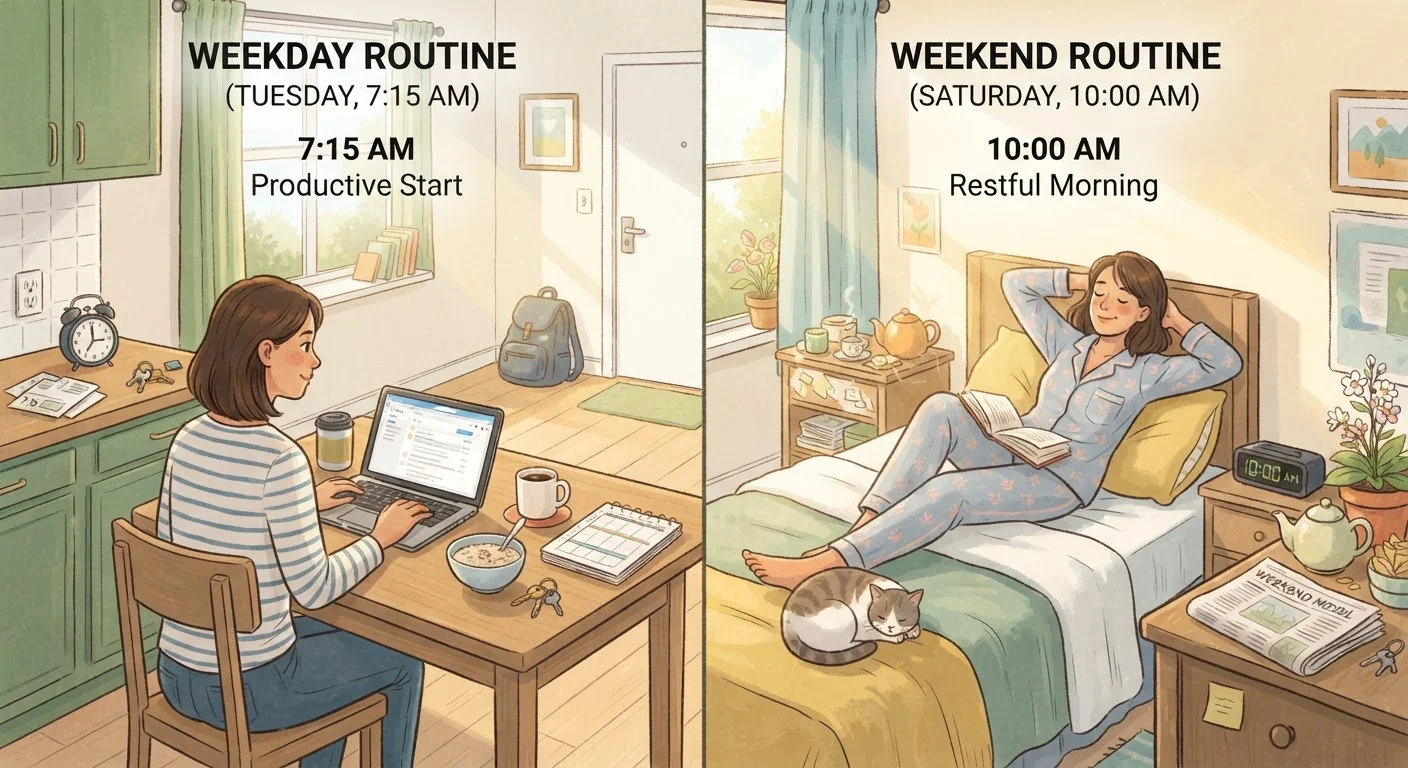 Weekend Routines vs. Weekday Routines: The Hidden Cost of "Social Jet Lag"